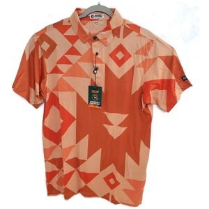Raised by Coyotes Polo Shirt Mens Medium Orange‎ Big Ditch Golf UPF 40+